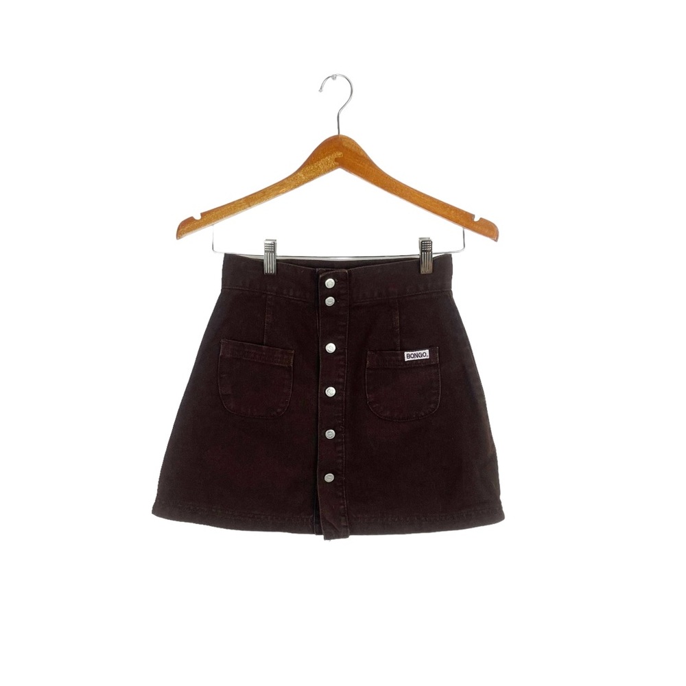 Vintage Bongo Brown Denim Skirt Size Girl 12